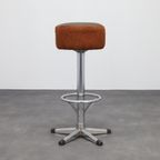3x Bar Stool In Chrome, 1970s thumbnail 5