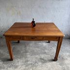 Art Nouveau Tafel In Goede Staat Met Rijke Donker Bruine Patina. thumbnail 7