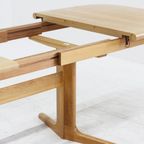 Vintage Deense Ovalen Uitschuifbare Eettafel Tafel Massief Hout thumbnail 5