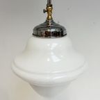 Opaalglazen Art Deco Plafondlamp Uit De 1960’S thumbnail 13