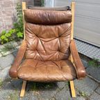 Beauty! Lederen Westnofa Ingmar Relling Siësta Fauteuil. Vintage Design Klassieker. Bentwood. thumbnail 6