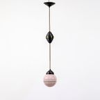 Antieke Art Deco Hanglamp Roze thumbnail 2