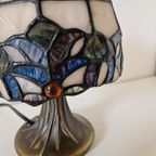Vintage Glas In Lood Lampje Tiffany Stijl Lamp Schemerlamp thumbnail 9