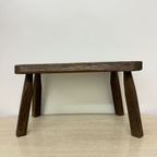 Brutalist Solid Oak Wooden Side Table , 1970S thumbnail 5