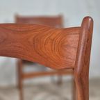 4 Vintage Deense Eetkamerstoelen Jaren 60 Teak Bouclé 60S thumbnail 5