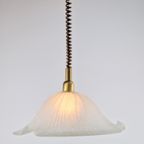 Vintage Zakdoek Hanglamp Glas Messing Verstelbaar Regency 70 thumbnail 3