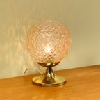 Vintage Tafellamp Bollampje Bedlampje Lamp Messing Glas thumbnail 12