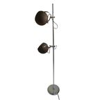 Gepo - Space Age Design / Mcm Floor Lamp With Two Shades - Brown Shades On A Chrome Base thumbnail 3