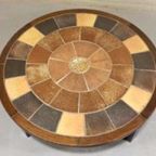 Vintage Deens Design Brutalist Salontafel, Tue Poulsen, Rond thumbnail 4