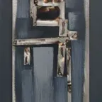 Industrieel Abstract Kunstwerk Schilderij Metaal Op Canvas thumbnail 6