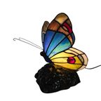 Tiffany Stijl - Vlinder - Tafellamp - Glas-in Lood - 3e Kwart 20e Eeuw thumbnail 3