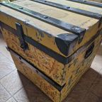 Fraaie Antieke Kist, Koffer, Hutkoffer Ideale Maat thumbnail 6