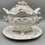 Vintage Terrine Capodimonte Wit/goud thumbnail 4