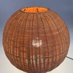 Rotan Bolvormige Vloerlamp / Tafellamp. Duitsland 1980'S thumbnail 18