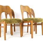 Set 4 Eiken Deense Eetkamerstoelen Vintage Reupholstered thumbnail 5
