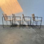 Vier Arco Frame Eetkamerstoelen, Crème Bekleding, Burkhard Vogtherr thumbnail 9
