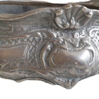 Prachtige Metalen Jardiniere, Verzilverd? Metalen Binnenbak thumbnail 9