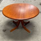 Vintage Scandinavische Salontafel, Rond, Teak thumbnail 2