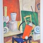 Vintage Schilderij Postwar Contemporary Stilleven Rietveld thumbnail 2