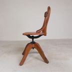 Eiken Bureaustoel, Atelierstoel, In Hoogte Verstelbaar, Jaren 30 thumbnail 9