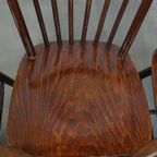 Set Van 6 Vintage Houten Windsor Spijlen Stoelen Uit De Jaren ’70 In Engelse Stijl thumbnail 2