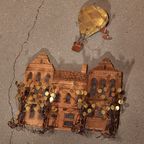 Daniel D Haeseleer Wall Sculpture Ceramic House With Copper Trees Air Balloon thumbnail 10