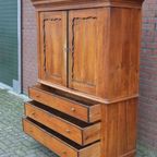 Biedermeier Kabinet Kast Kersen Of Linnenkast thumbnail 6