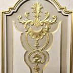 Handbeschilderde Queen Anne Vitrinekast/ Unieke Kast In Creme En Goud thumbnail 10