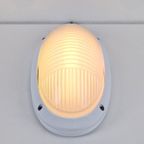 Vintage Simes Buitenlamp Wandlamp Metaal Glas ’80 Italy Wit thumbnail 8