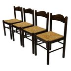 Set Van 4 Donkerbruine Houten Stoelen Jaren 70 Minimalist thumbnail 24