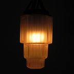 Art Deco Hanglamp Met Getrapte Glazen Kap, Jaren 30 thumbnail 18