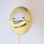 Vintage Wandlamp Two Tone Messing Chroom Regency ’70 Rond thumbnail 5