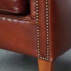 Set Van 2 Elegante En Stijlvolle Engelse Stijl Clubfauteuils Gemaakt Van Rundleer thumbnail 15