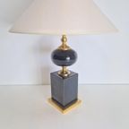 Vintage Le Dauphin Tafellamp Messing Lamp Regency France '70 thumbnail 2