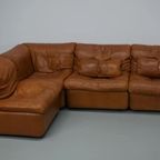 Vintage Cognac Leren Modulaire Hoekbank Van <<<brand>>>, Duitsland 1970 thumbnail 10