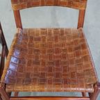 Set Van 6 Schuitema Eetkamerstoelen Uit De Shaker Collectie Met Gevlochten Leren Zitting En Rugle thumbnail 8