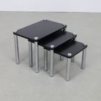 Nesting Tables In Chrome And Wood, Set/3 thumbnail 2