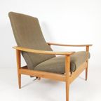 Vintage Deense Relax Fauteuil Verstelbaar | Groene Stoel thumbnail 5