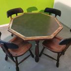 Originele Amerikaanse Western Pokertafel Met Stoelen thumbnail 3