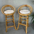 2x Vintage Tiki Barkrukken – Bamboe thumbnail 2