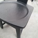 Brutalist Vintage Massief Eikenhouten Stoelen Jaren 60 Zwart thumbnail 11