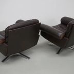 Vintage De Sede Ds-31 Draai Fauteuil In Bruin Leer thumbnail 11