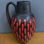Ceramic Red And Black Vase By Scheurich Germany Model 279-38 thumbnail 3