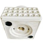 Vintage Mid-Century Plafondlamp Wit Vierkant Keramiek Nopjes thumbnail 6