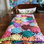 Vintage Kleurrijke Cotton Candy Crochet Sprei Jaren '70 thumbnail 8