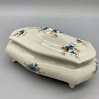 Vintage Bonbonnière Creme Blauwe Bloem thumbnail 5