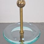 Vintage Fontana Arte Side Table Messing Glas 1960 Italy thumbnail 7