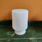 Vintage Glas Plafond Lamp, Plafoniere, Helder Reliëf Glas thumbnail 7
