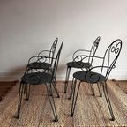 4 Franse Tuinstoelen Terras Brocante Vintage thumbnail 8