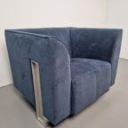 Vintage Fauteuil Design Shigeru Uchida Isu Pastoe '90 Blauw thumbnail 10